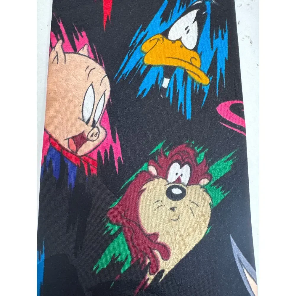 Vintage 90s Looney Tunes Mens Neck Tie Lot Bundle Novelty Work Office Teacher
